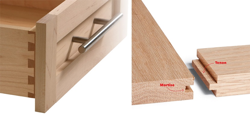 close-up of traditional cabinetry joinery techniques